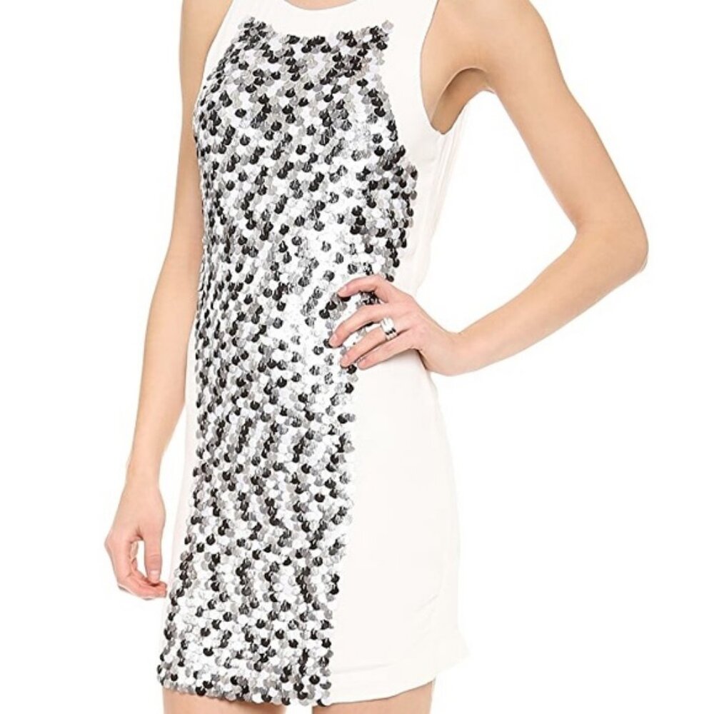 Bless’ed are the Meek Ivory Fleck Dress Sleeveless Mini Mermaidcore Sequined 4